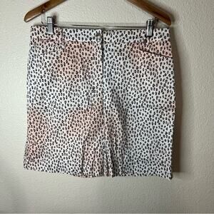 Golfino cheetah animal leopard print pleated Ed front skirt skort 12